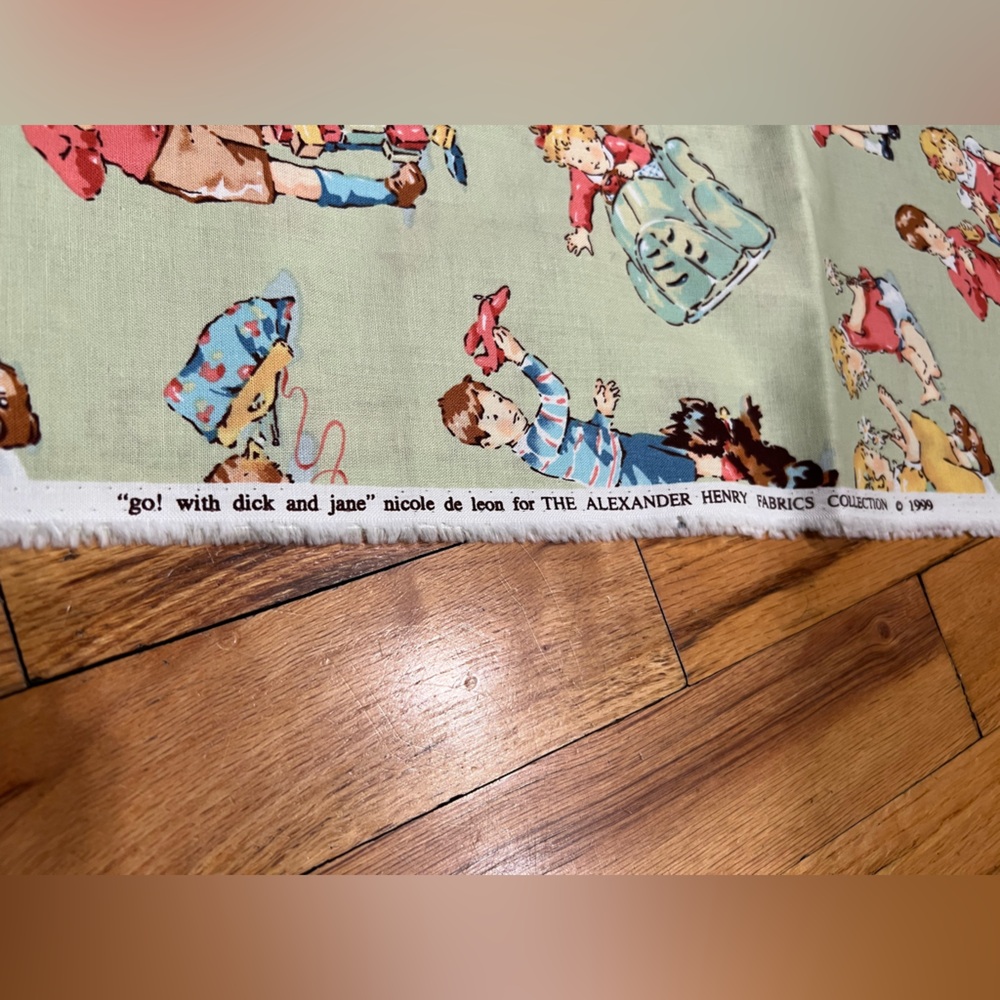 Vintage Fabric Dick & Jane by Alexander Henry Fabrics circa 1999 - Picture 6 of 6